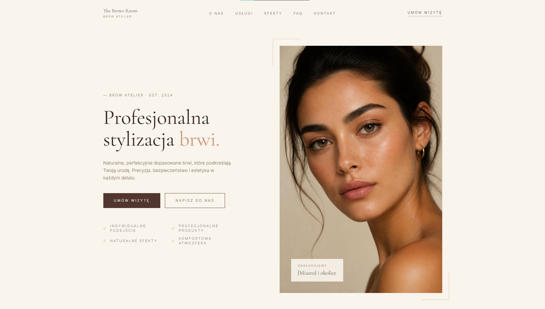 The Brows Room — wersja desktop